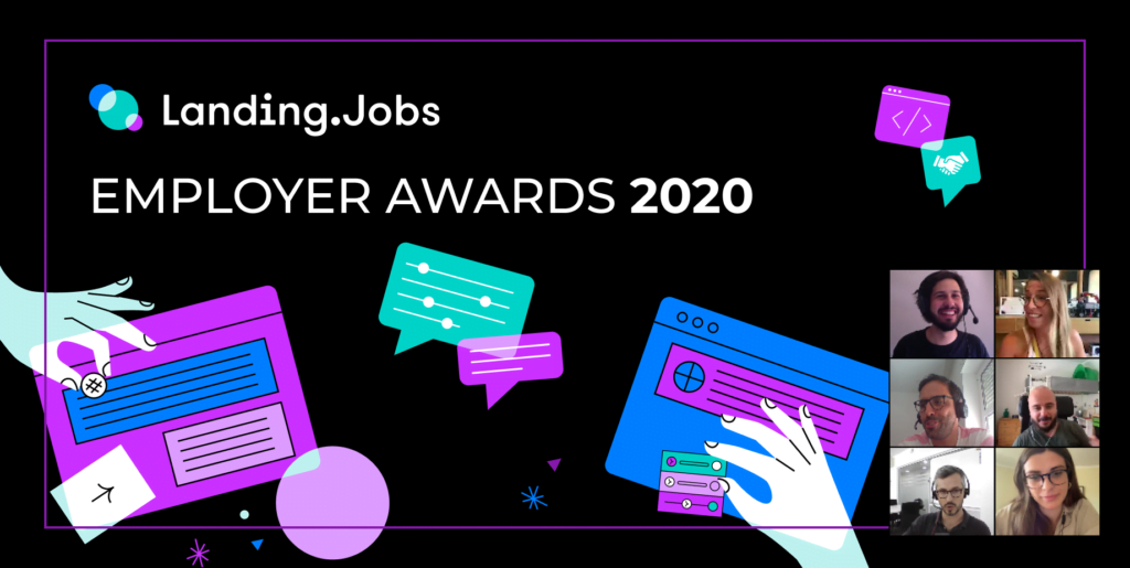 Graphic image from Landing Jobs with the capiton Employer Awards 2020