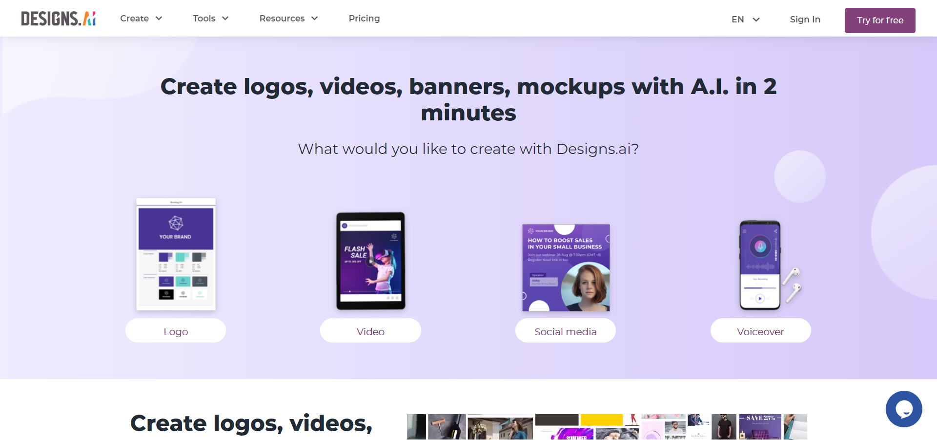 screenshot of design website