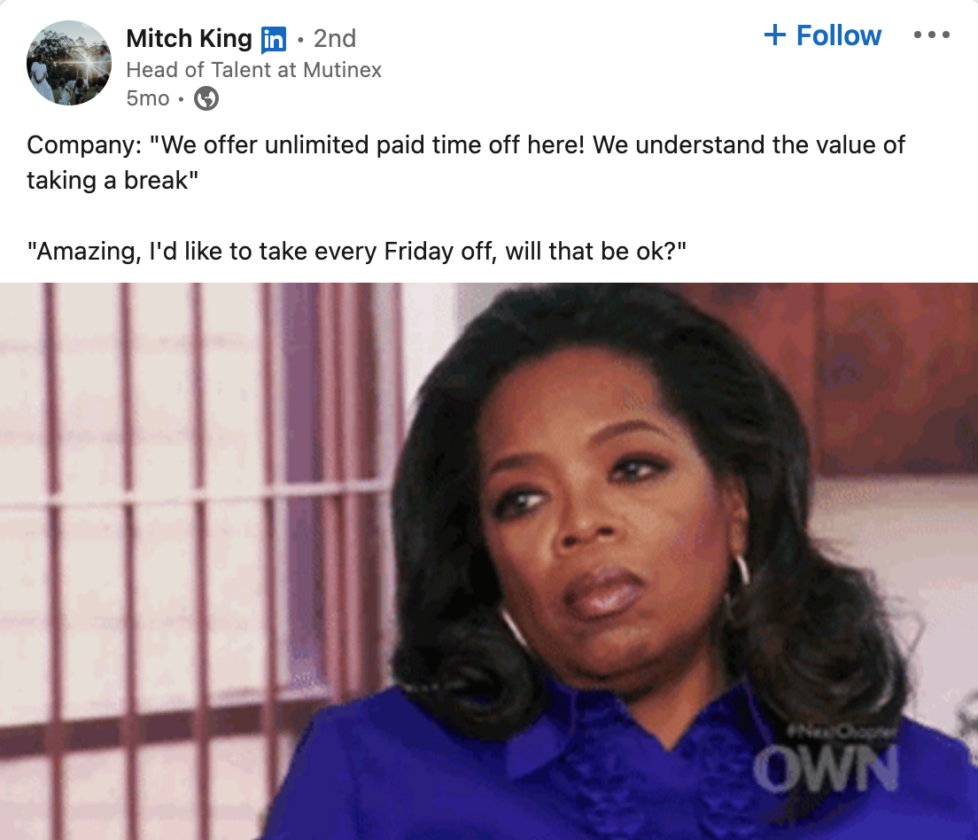 screenshot of LinkedIn thread