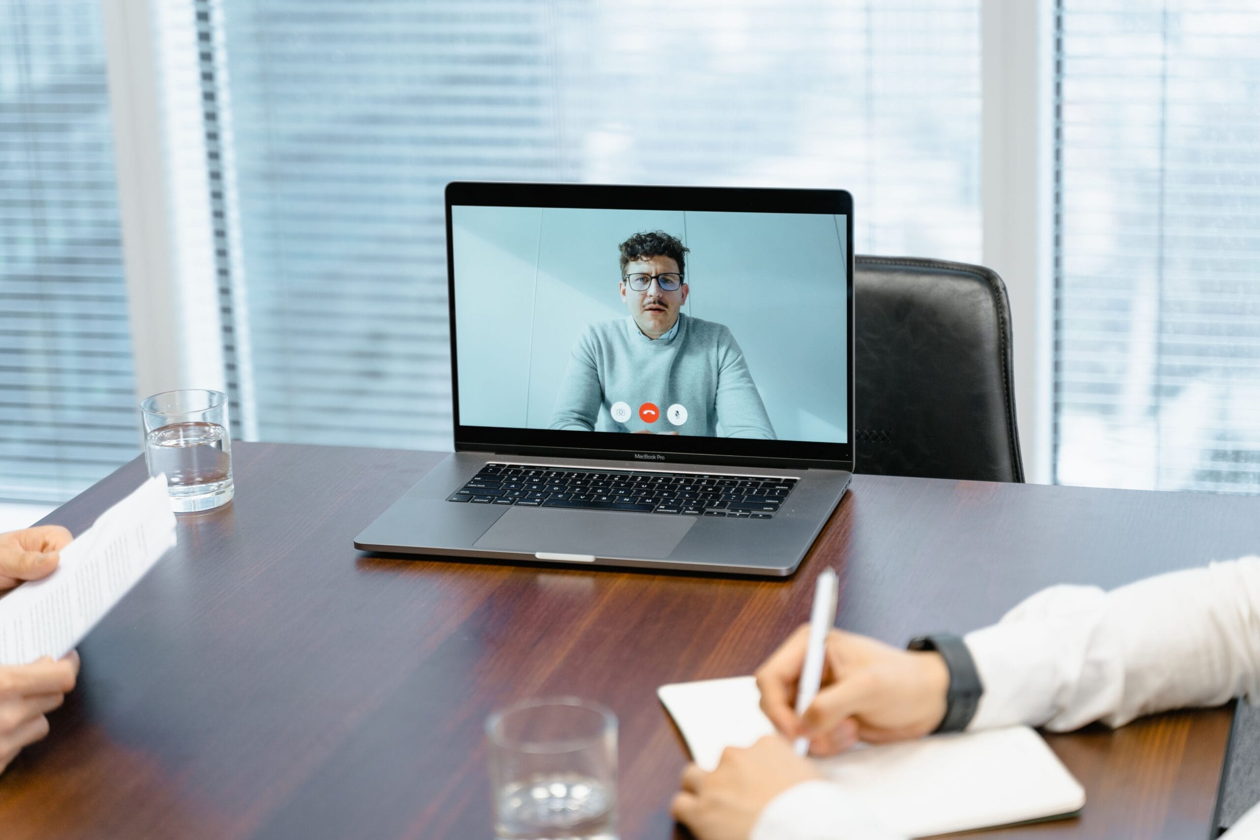 person doing an online interview